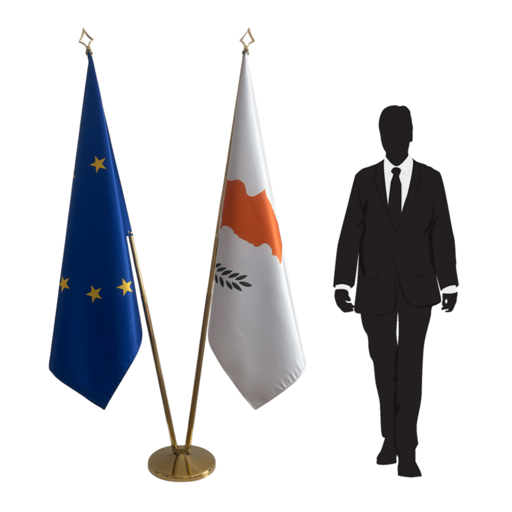 bandera de chipre en asta