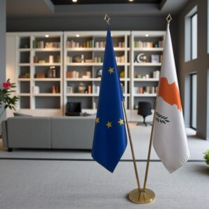 drapeau Chypre et UE pour mâts