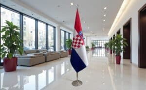 drapeau Croatie sur socle