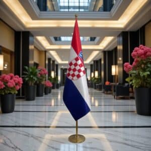 drapeau Croatie avec socle