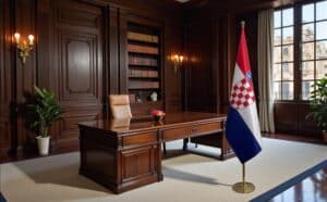 drapeau Croatie avec socle