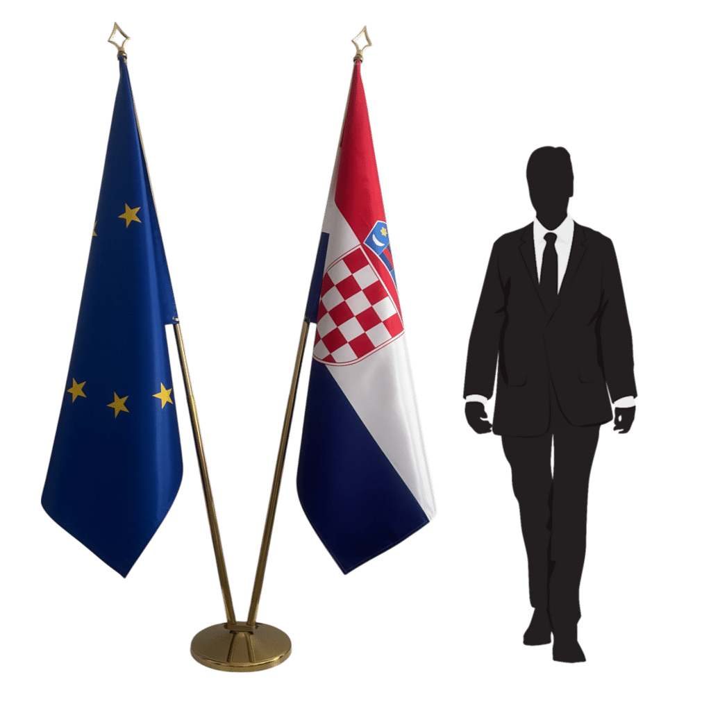 bandera de croacia en asta