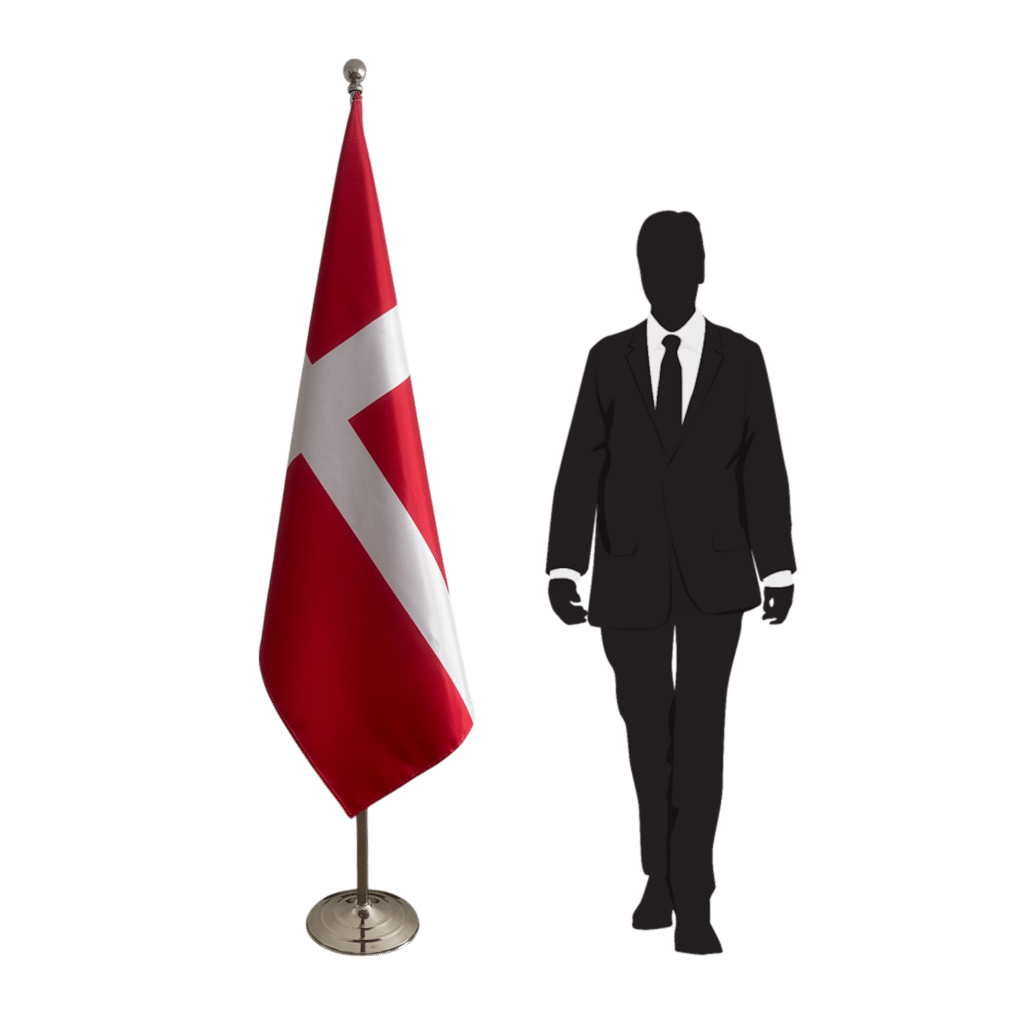 Bandera de Dinamarca en el atril