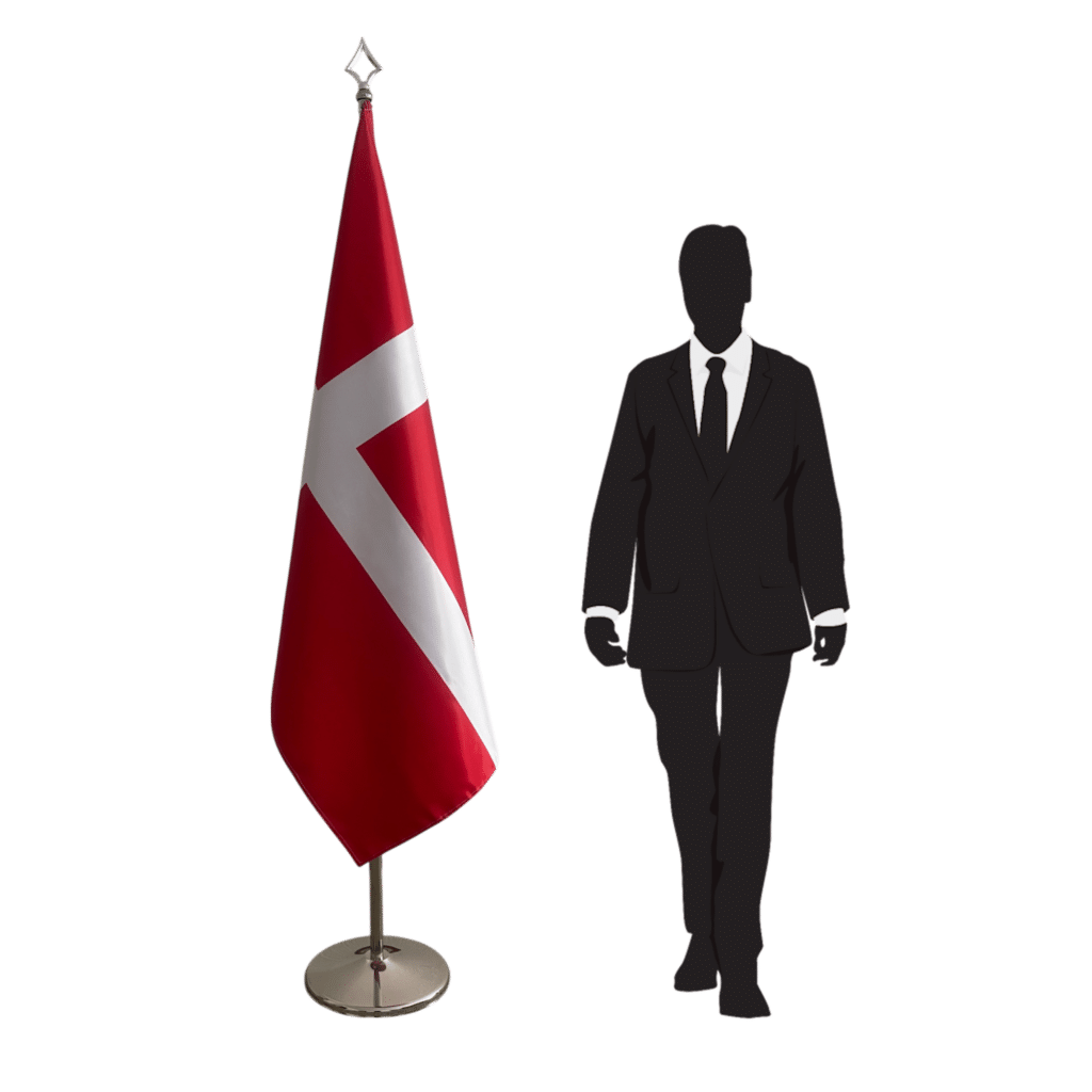 Bandera de Dinamarca en el atril