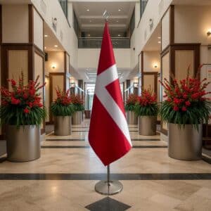 drapeau Danemark sur hampe