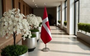 drapeau Danemark sur hampe