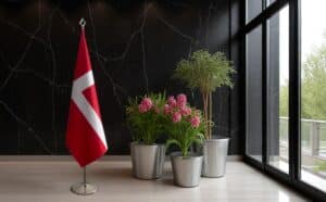 drapeau Danemark sur hampe