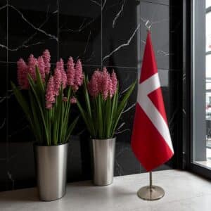 drapeau Danemark sur hampe