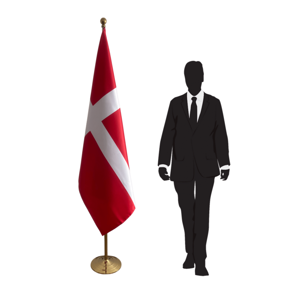 Bandera de Dinamarca en el atril