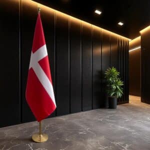 drapeau Danemark avec pied