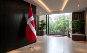 drapeau Danemark avec pied