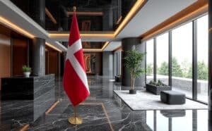 drapeau Danemark avec pied