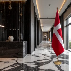 drapeau Danemark avec pied