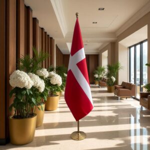 drapeau Danemark avec pied