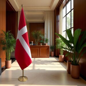 drapeau Danemark avec pied