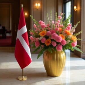 drapeau Danemark avec pied