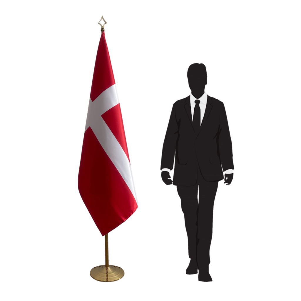 Bandera de Dinamarca en el atril