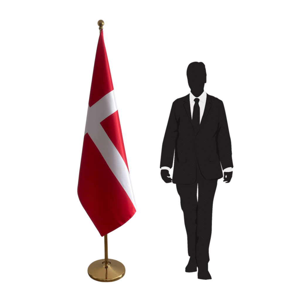 Bandera de Dinamarca en el atril
