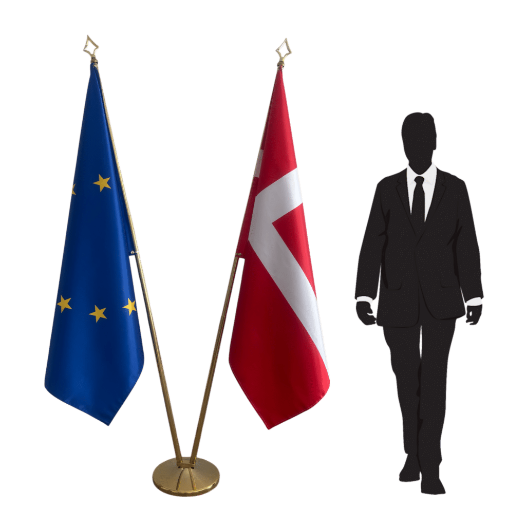 Bandera de Dinamarca en el atril