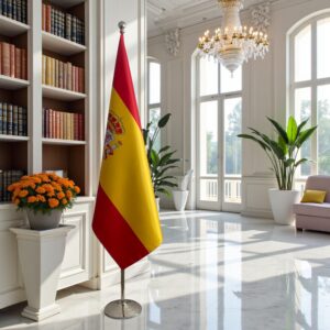 drapeau espagne sur socle