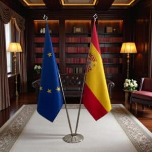 drapeau espagne et UE