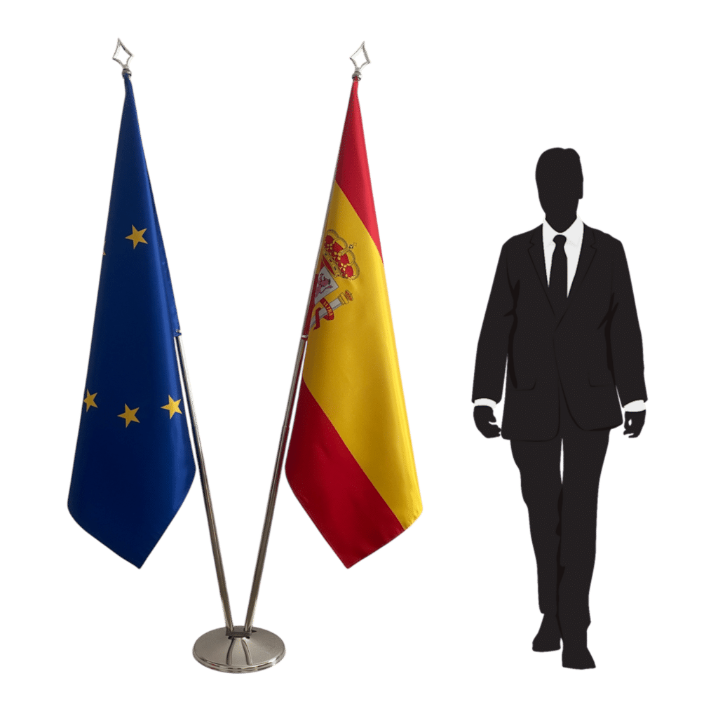 bandera de españa en asta