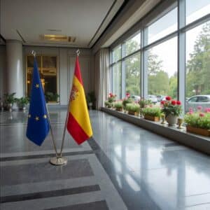 drapeau espagne et UE