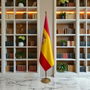 drapeau espagne avec pied