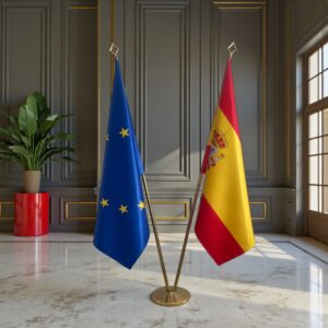 drapeau espagne avec pied