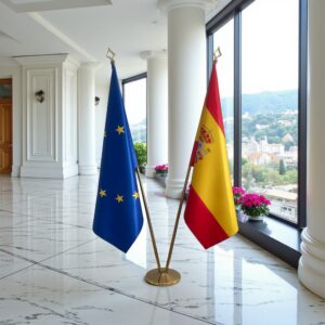 drapeau espagne avec pied