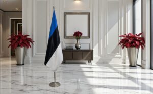 drapeau estonie sur socle