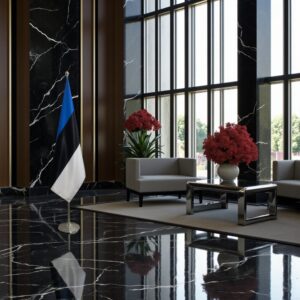 drapeau estonie sur pied