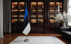 drapeau estonie avec pied