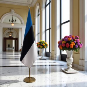 drapeau estonie sur hampe