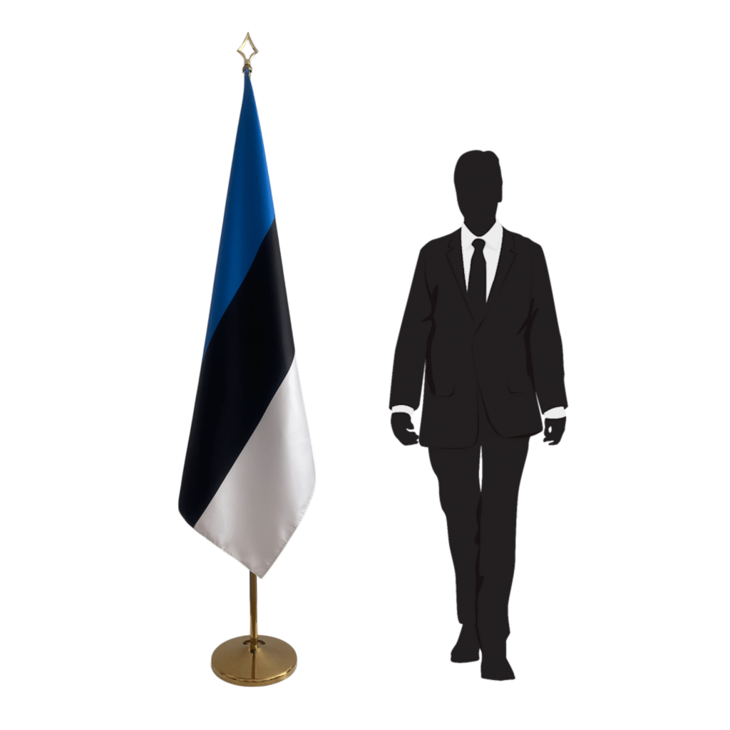 Bandera de Estonia en el atril