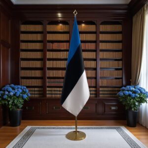 drapeau estonie sur hampe