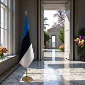 drapeau estonie sur hampe