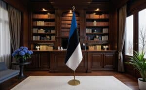 drapeau estonie sur hampe