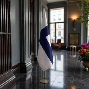 drapeau Finlande sur socle