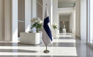 drapeau Finlande sur pied
