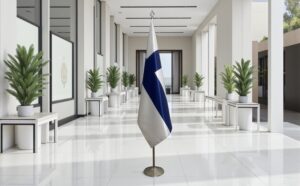 drapeau Finlande sur socle