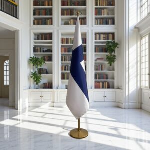 drapeau Finlande avec pied