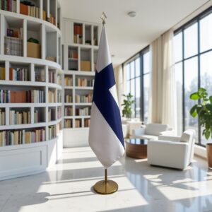 drapeau Finlande avec pied