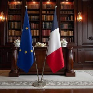 drapeau france avec pied