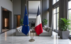 drapeau france sur pied