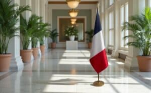 drapeau france avec hampe