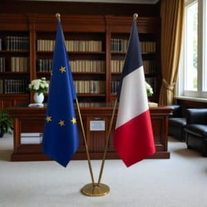 drapeau france sur pied