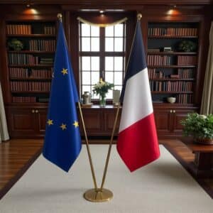 drapeau france sur pied