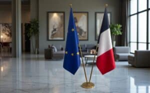 drapeau france sur pied