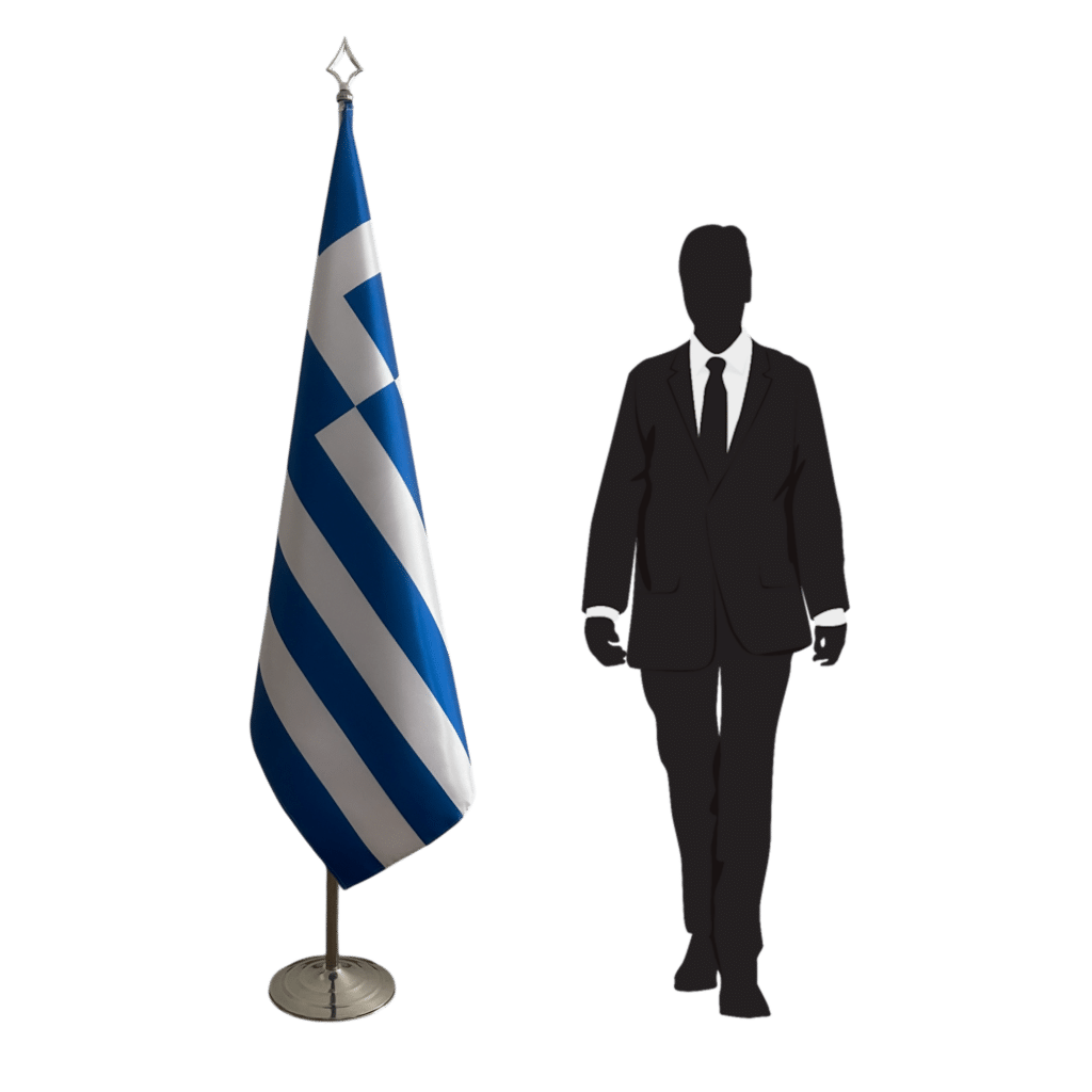 bandera de grecia en asta